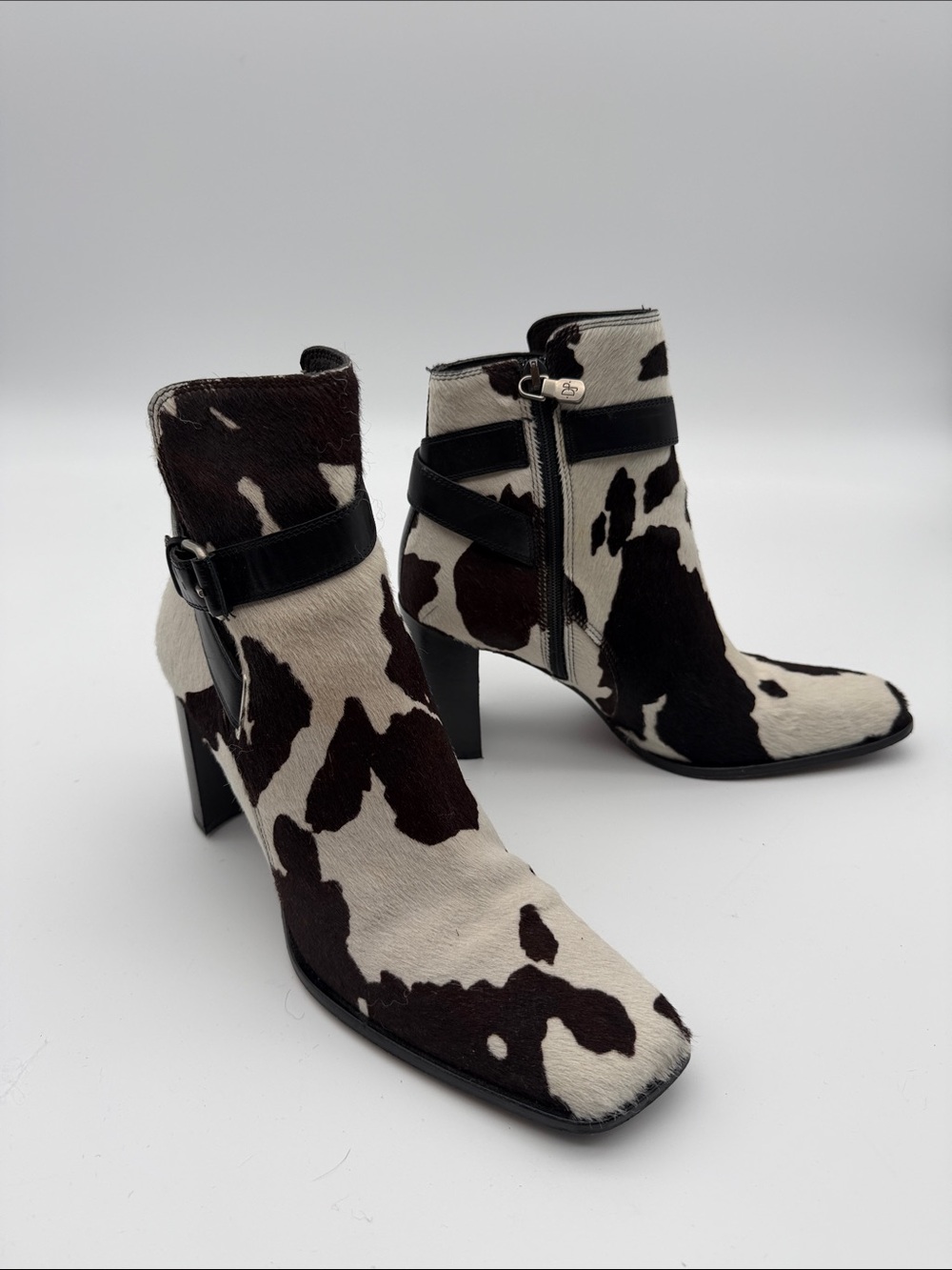 Donald J Pliner Birdi Luxury Cow Print Hair On Leather Ankle Boots 9 m